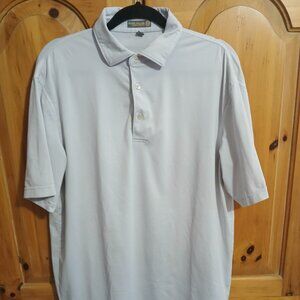 Peter Millar Summer Comfort Mens Polo Blue/White Stripes Medium CVS Classic Golf